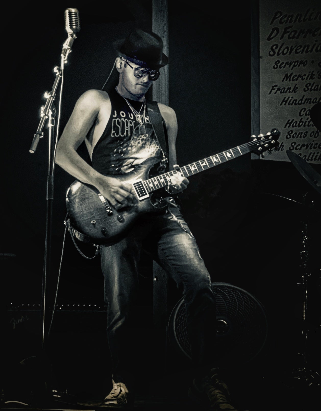 Alex Shumaker 2024 Autographed Photo Fuse on Guitar