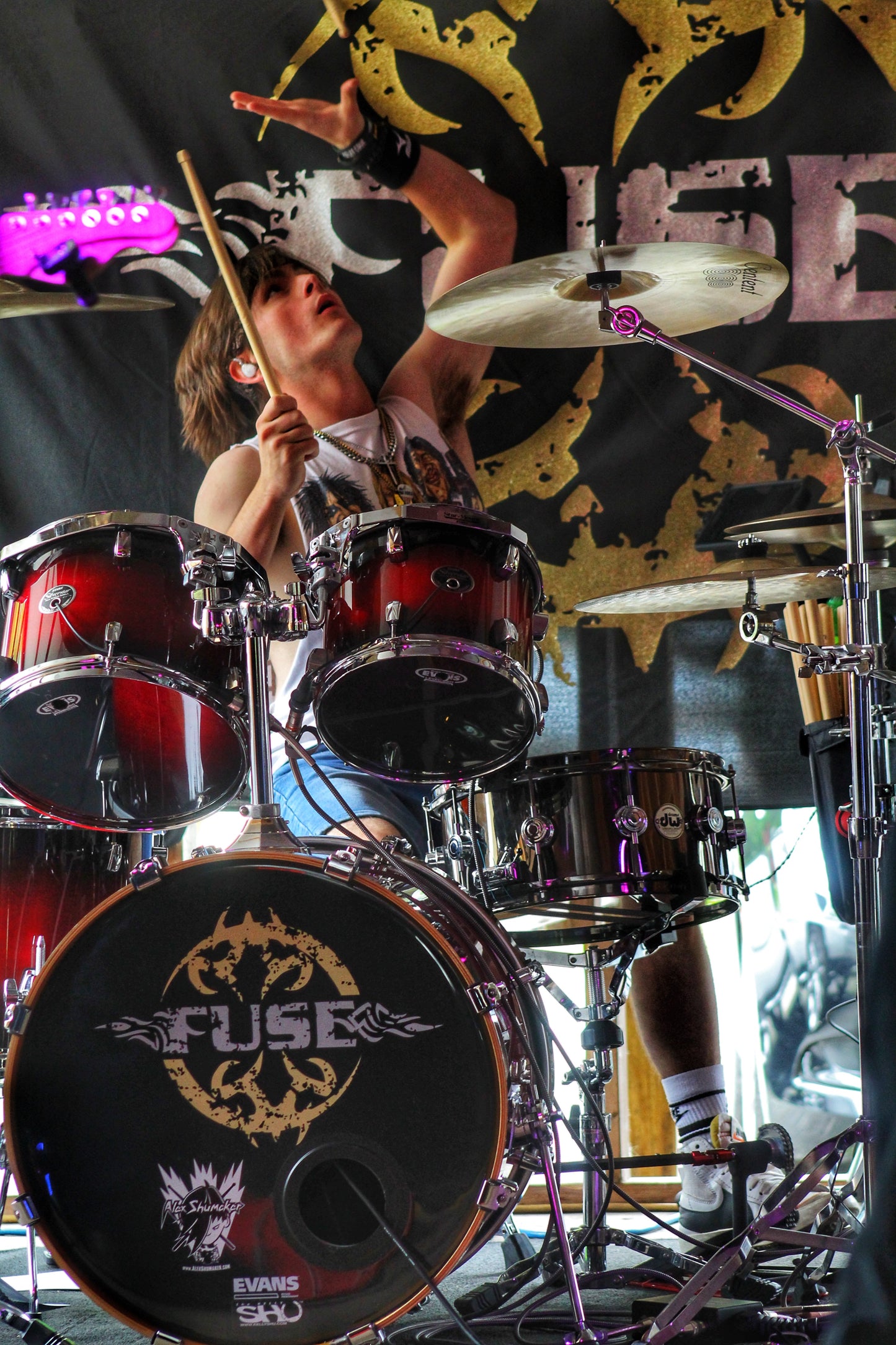 Alex Shumaker 2024 Autographed Photo Fuse on Drums